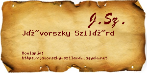 Jávorszky Szilárd névjegykártya