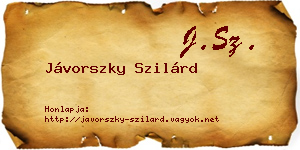 Jávorszky Szilárd névjegykártya