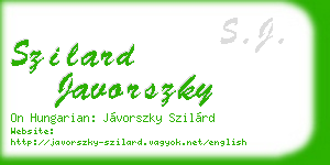 szilard javorszky business card